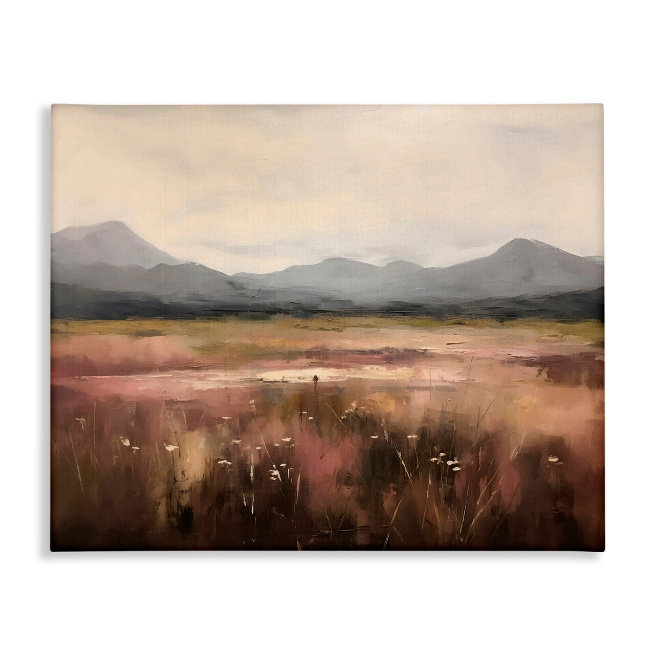 Stupell Industries Flower Field Mountain  Canvas Wall Art, design by Creative Studio